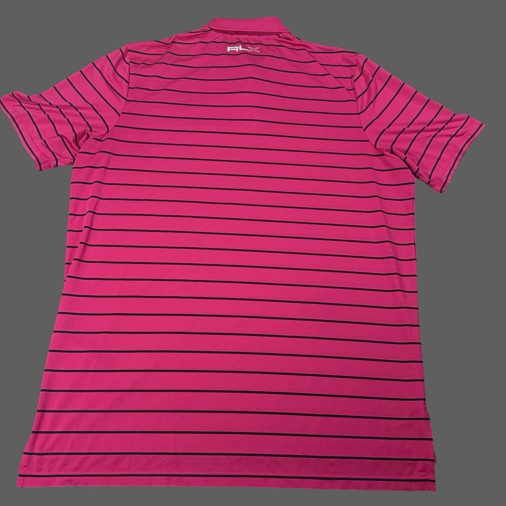RLX Golf Ralph Lauren Polo Shirt Size XL  Men's Striped Performance F712 Pink - Picture 3 of 10